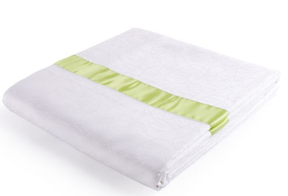 貢緞被套、雙排豎向布帶